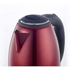 Bouilloire électrique 1.8L inox sans fil rouge Herzberg HG5011-RED