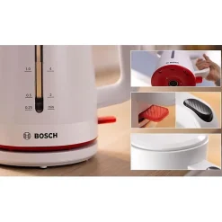 Bouilloire électrique 1.7l 2400w blanc Bosch TWK3M121 mymoment