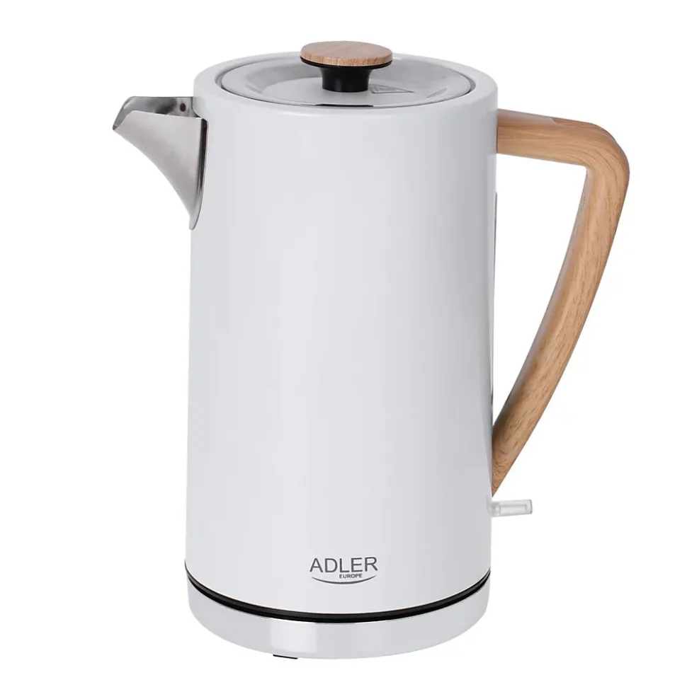 Bouilloire électrique moderne Adler AD 1347W de 1,7 litre - en Métal, coloris Blanc
