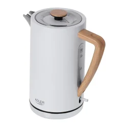 Bouilloire électrique moderne Adler AD 1347W de 1,7 litre - en Métal, coloris Blanc