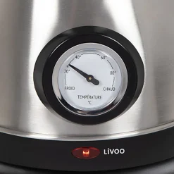 Bouilloire rétro inox avec thermomètre 1800W