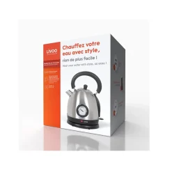 Bouilloire rétro inox avec thermomètre 1800W