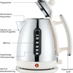 Bouilloire sans fil 1.5l 3000w crème Dualit 72023 lite jug