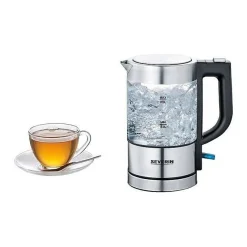 Bouilloire sans fil 0.5l 1100w inox brossé/noir Severin 3472
