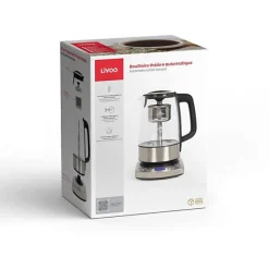 Bouilloire sans fil 1.7l 2000w verre/gris Livoo DOD209