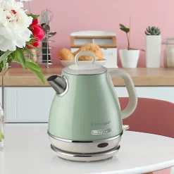 Bouilloire Vintage 1L Vert - ARIETE - 1630 Watt - Métal - Coulée sans fil - Socle 360 degrés