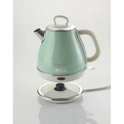 Bouilloire Vintage 1L Vert - ARIETE - 1630 Watt - Métal - Coulée sans fil - Socle 360 degrés