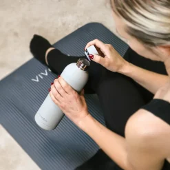 Bouteille, gourde isotherme chaud ou froid en acier inoxydable, réutilisable - 750 ml - Gris anthracite - Vivezen