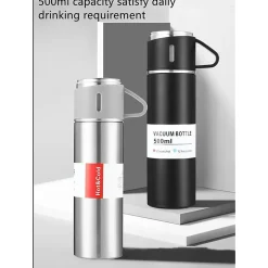 Bouteille isotherme en acier inoxydable 500ml Herzberg HG04210-BLK