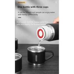 Bouteille isotherme en acier inoxydable 500ml Herzberg HG04210-BLK