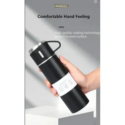 Bouteille isotherme en acier inoxydable 500ml Herzberg HG04210-BLK