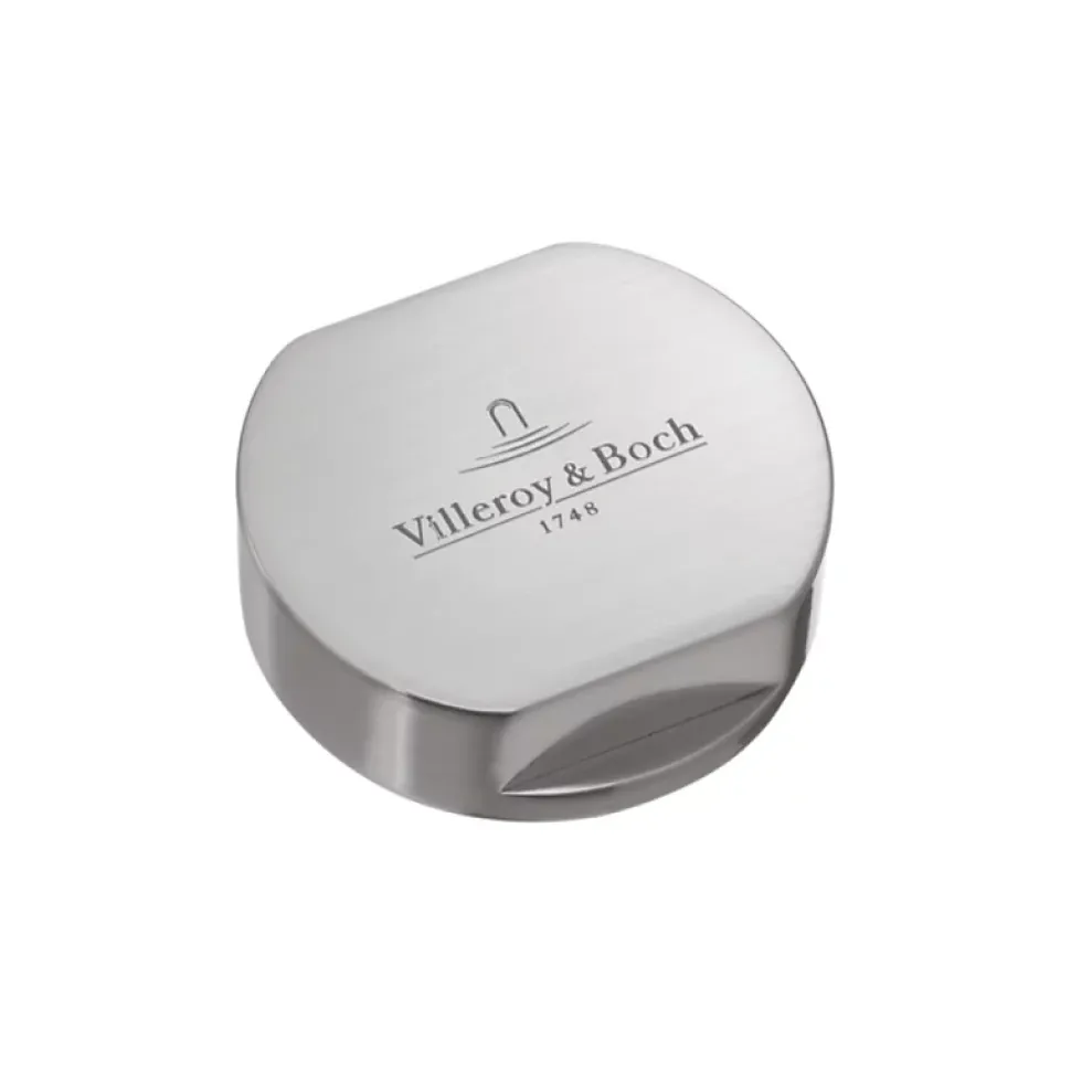 Bouton pour mécanisme 2 cuves, VILLEROY & BOCH en laiton finition inox brossé