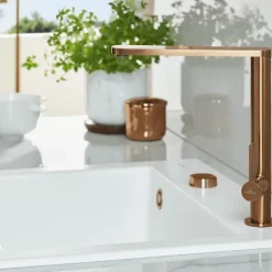 Bouton pour mécanisme 2 cuves, VILLEROY & BOCH en acier inoxydable finition or mat