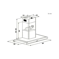 BRANDT Hotte décorative 90 cm inox BHB6902X