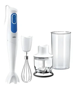 BRAUN Mixeur plongeant avec hachoir Omelette - MQ3025WH - Blanc et Bleu