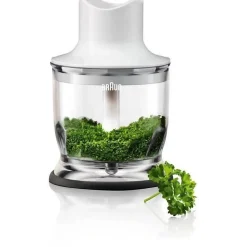 BRAUN Mixeur plongeant avec hachoir Omelette - MQ3025WH - Blanc et Bleu