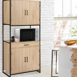 Buffet de cuisine 80 CM DETROIT meuble 4 portes design industriel + tiroir