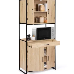 Buffet de cuisine 80 CM DETROIT meuble 4 portes design industriel + tiroir