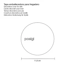 Cache bonde évier 90 mm noir Poalgi