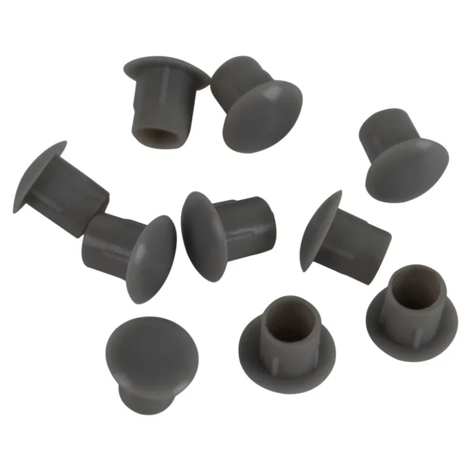 Cache-trou gris en plastique GoodHome Caraway vendu par 250 pièces