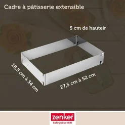 Cadre à gâteau réglable 27 à 52 cm Zenker Smart Pastry