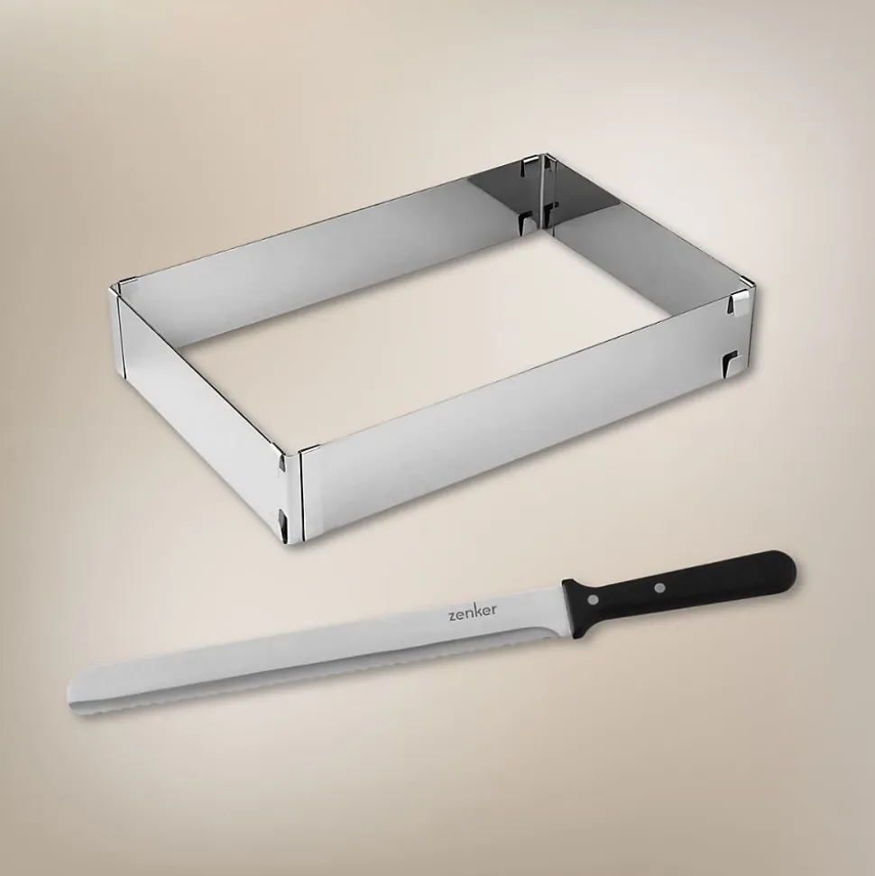 Cadre à gâteaux rectangulaire réglable et couteau à pâtisserie 30 cm Zenker Smart Pastry