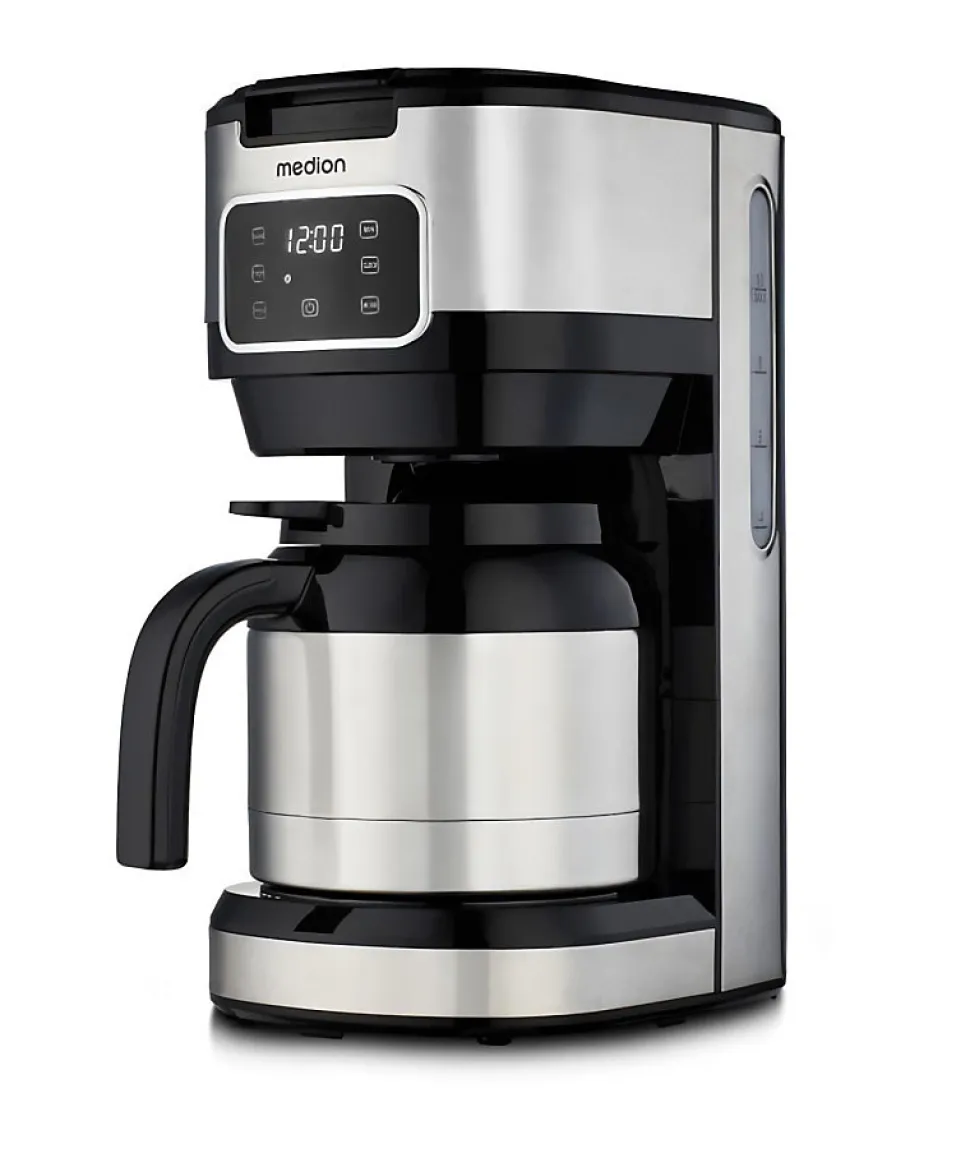 Cafetiere Filtre Digitale Isotherme - MEDION - 900W - 1,2L - Silver