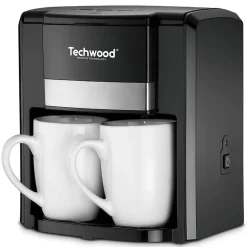 Cafetière 2 Tasses Duo Techwood TCA-206 Puissance : 420-500W- Coloris Noir - deux tasses en porcelaine inclus