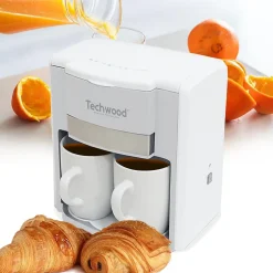 Cafetière 2 Tasses Duo Techwood TCA-202 Coloris Blanc