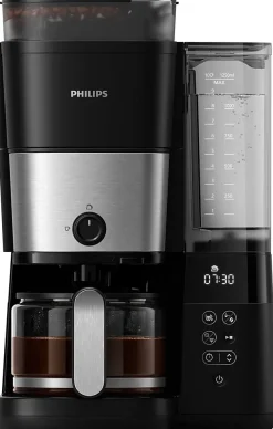 Cafetière filtre - PHILIPS - HD7888/01 - Grind & Brew avec broyeur - 1.25L - Métal