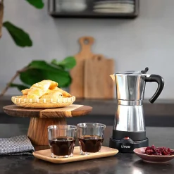 Cafetière italienne électrique acier 6 tasses