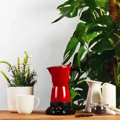 Cafetière italienne électrique rouge 6 tasses