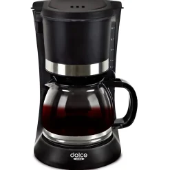Cafetière 1,2L - 8-12 Tasses 900W - Dolce Casa DC-CAF-8-12-N - Filtre amovible - Fonction maintien au chaud - Noir Mat