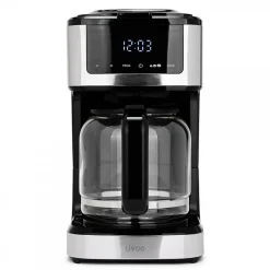 Cafetière électrique programmable Livoo DOD208 15 tasses, 1,8L, filtre réutilisable, fonction programmation, Noir