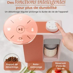 Cafetière Portable 180 ml Machine à café 15 Bars Batterie intégrée et Secteur Compacte et Nomade Ciarra Bloom Box CBPCM551-P