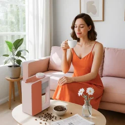 Cafetière Portable 180 ml Machine à café 15 Bars Batterie intégrée et Secteur Compacte et Nomade Ciarra Bloom Box CBPCM551-P