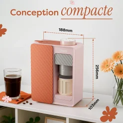 Cafetière Portable 180 ml Machine à café 15 Bars Batterie intégrée et Secteur Compacte et Nomade Ciarra Bloom Box CBPCM551-P