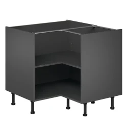 Caisson bas d'angle de cuisine Caraway GoodHome anthracite H. 72 cm x l. 93 cm