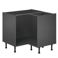 Caisson bas d'angle de cuisine Caraway GoodHome anthracite H. 72 cm x l. 93 cm