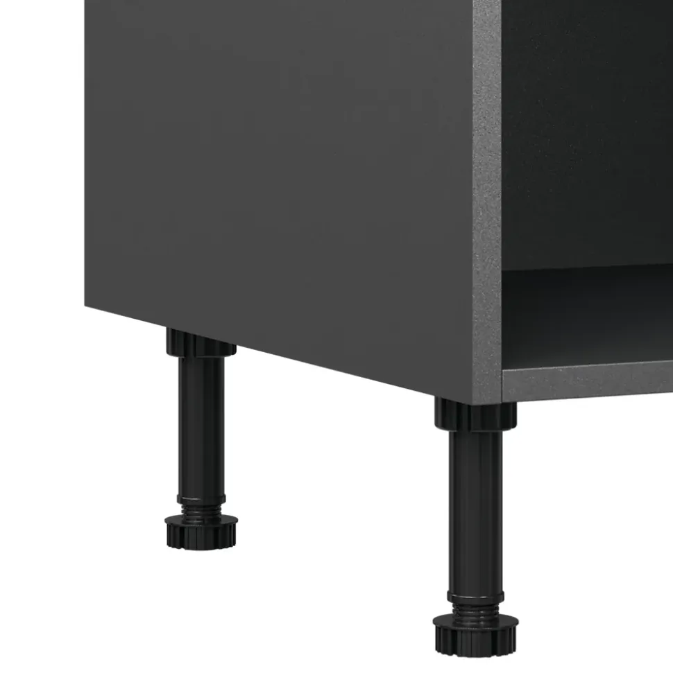 Caisson bas d'angle de cuisine Caraway GoodHome anthracite H. 72 cm x l. 93 cm