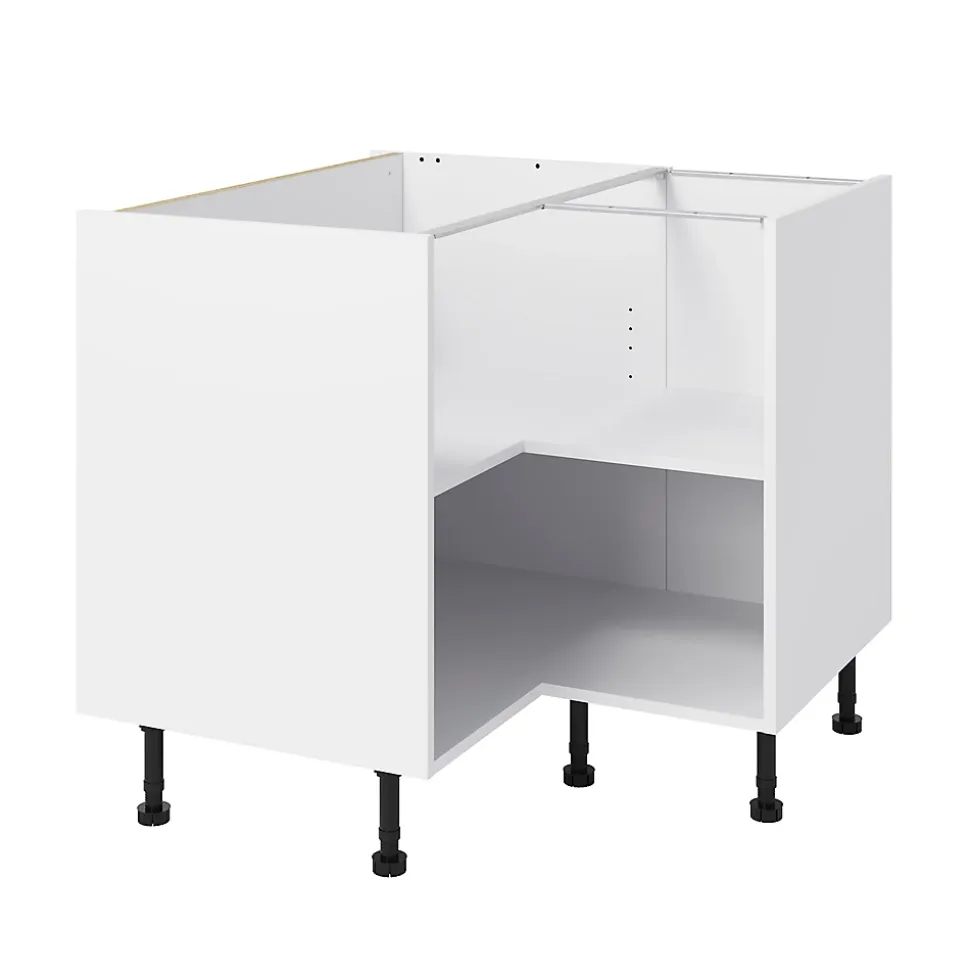 Caisson bas d'angle de cuisine GoodHome Caraway Blanc H. 72 cm x l. 93 cm