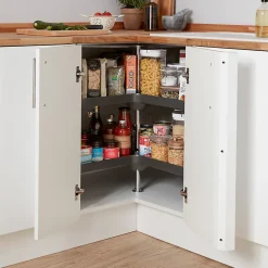 Caisson bas d'angle de cuisine GoodHome Caraway Blanc H. 72 cm x l. 93 cm