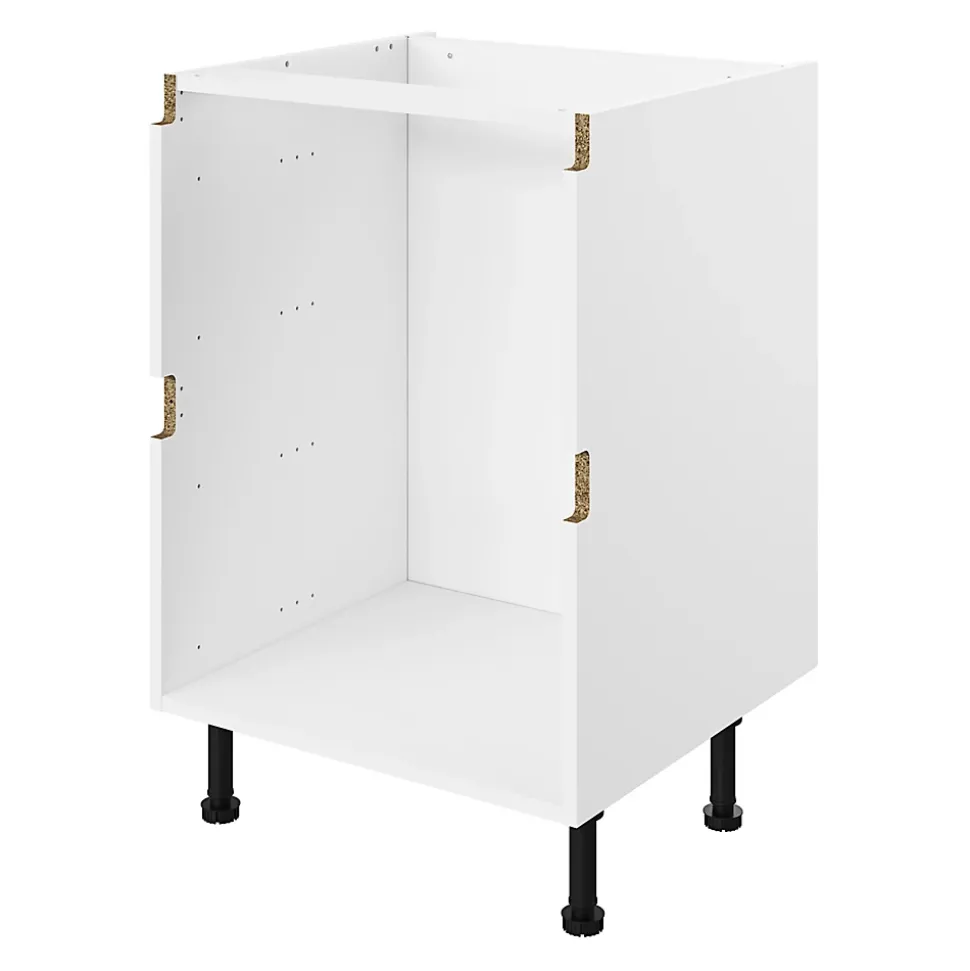 Caisson bas de cuisine à 2 casseroliers blanc L. 80 cm Caraway Innovo GoodHome