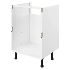 Caisson bas de cuisine à 2 casseroliers blanc L. 80 cm Caraway Innovo GoodHome