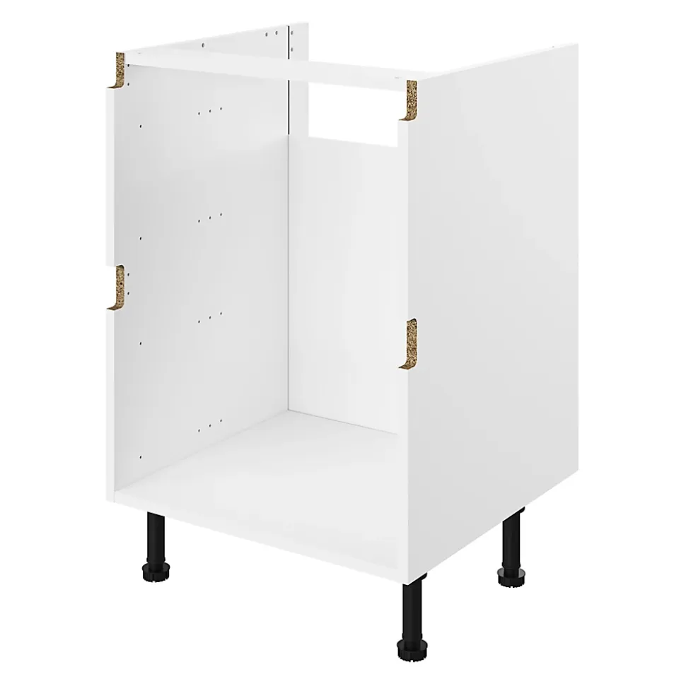 Caisson bas de cuisine à 2 casseroliers blanc L. 80 cm Caraway Innovo GoodHome