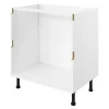 Caisson bas de cuisine à 2 casseroliers blanc L. 100 cm Caraway Innovo GoodHome