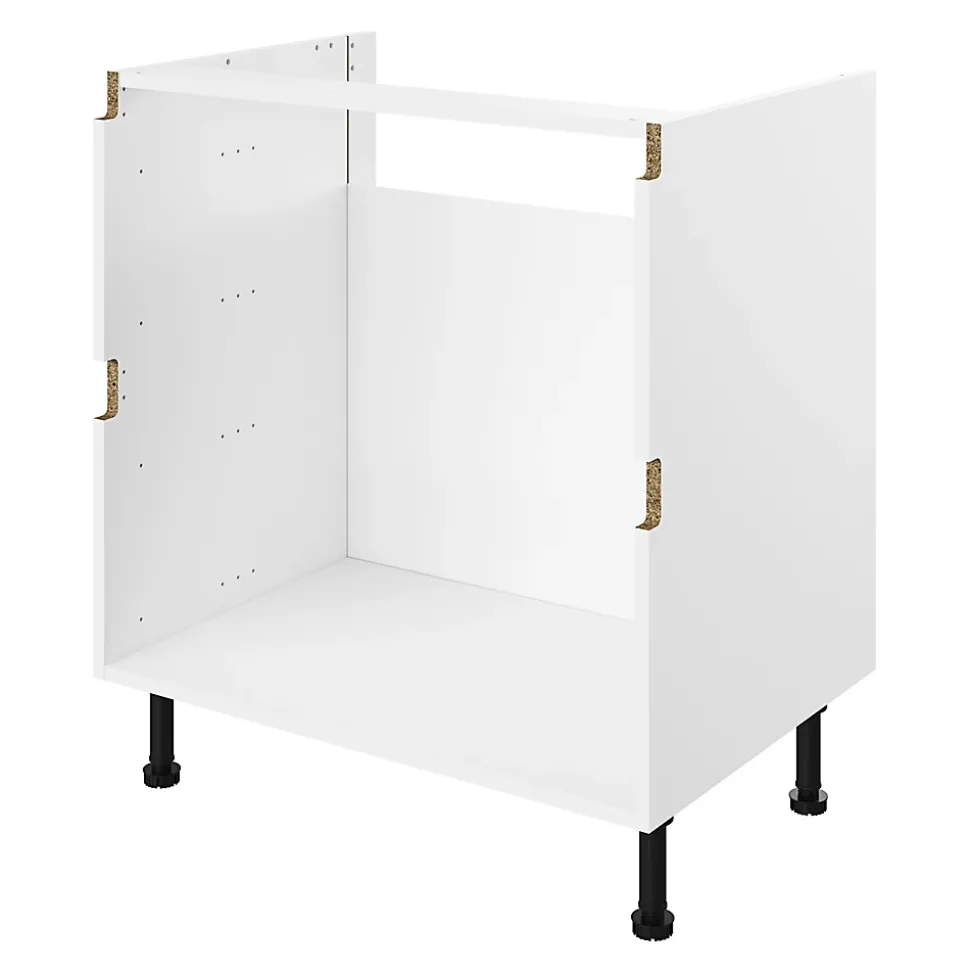 Caisson bas de cuisine à 2 casseroliers blanc L. 100 cm Caraway Innovo GoodHome