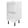 Caisson bas de cuisine à 2 casseroliers blanc L. 40 cm Caraway Innovo GoodHome