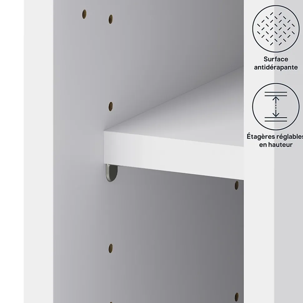 Caisson bas de cuisine blanc l.15 x H.72 x P.57 cm, GoodHome Caraway