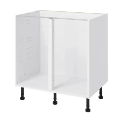 Caisson bas de cuisine Caraway GoodHome blanc H. 72 cm x L. 80 cm